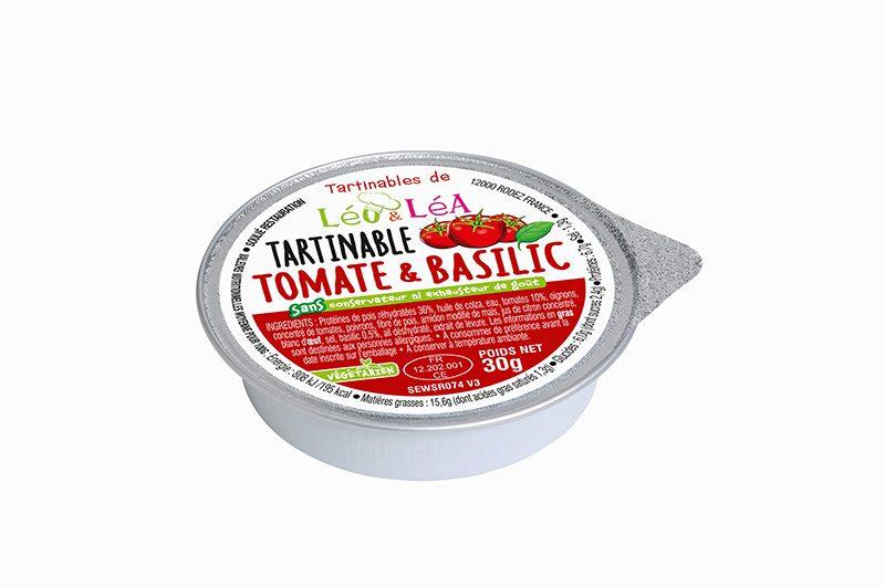 Tartinable Tomate/Basilic coupelle 30 grs Léo et Léa – colis de 144 pièces